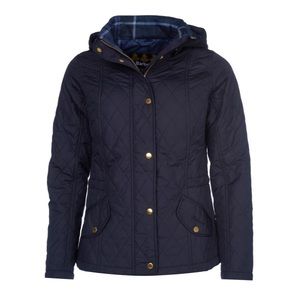Barbour Millfire Hooded Quilted Jacket Navy 6US
